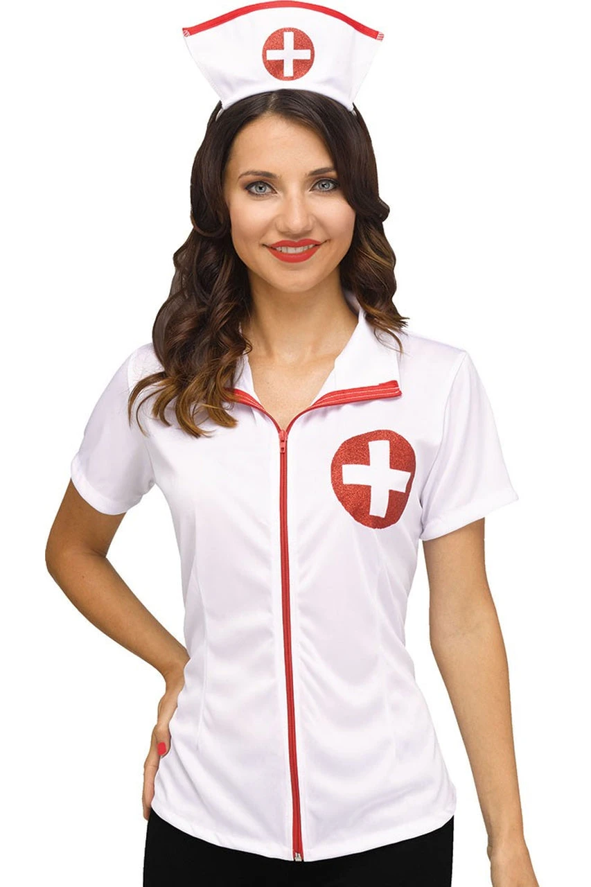Fun World Nurse Costume Shirt And Cap